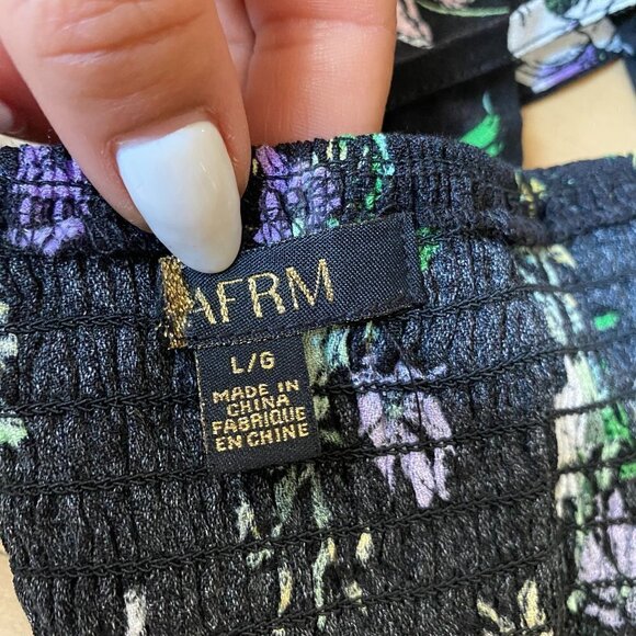 AFRM Bnwot Womens "Luka" Black Floral Cropped Top - Picture 8 of 9